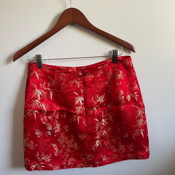 Red Satin Skirt - Picture 2 of 3